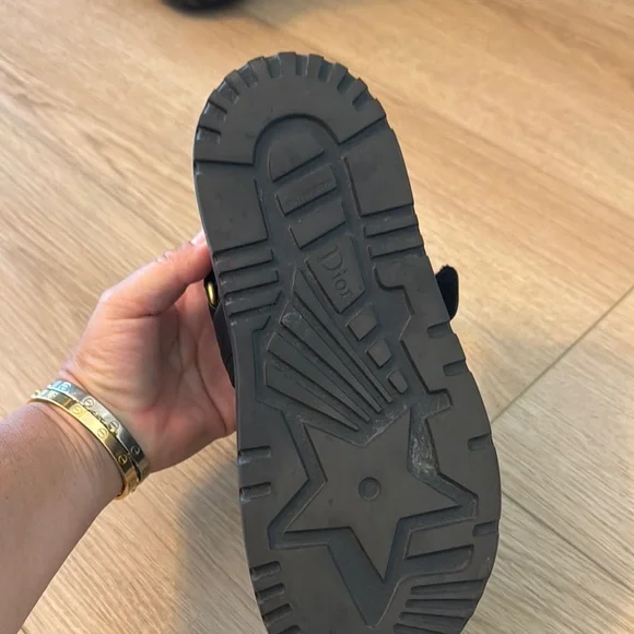 Dior Black Sandals with Gold Logo - Picture 4 of 7